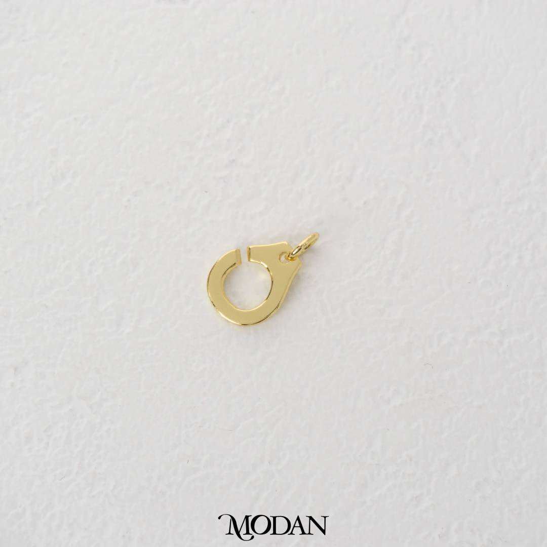 Plain Single Handcuff Charm DIY Charm Liontin Kalung/Gelang Bentuk Borgol Polos Hypoallergenic Gold Filled