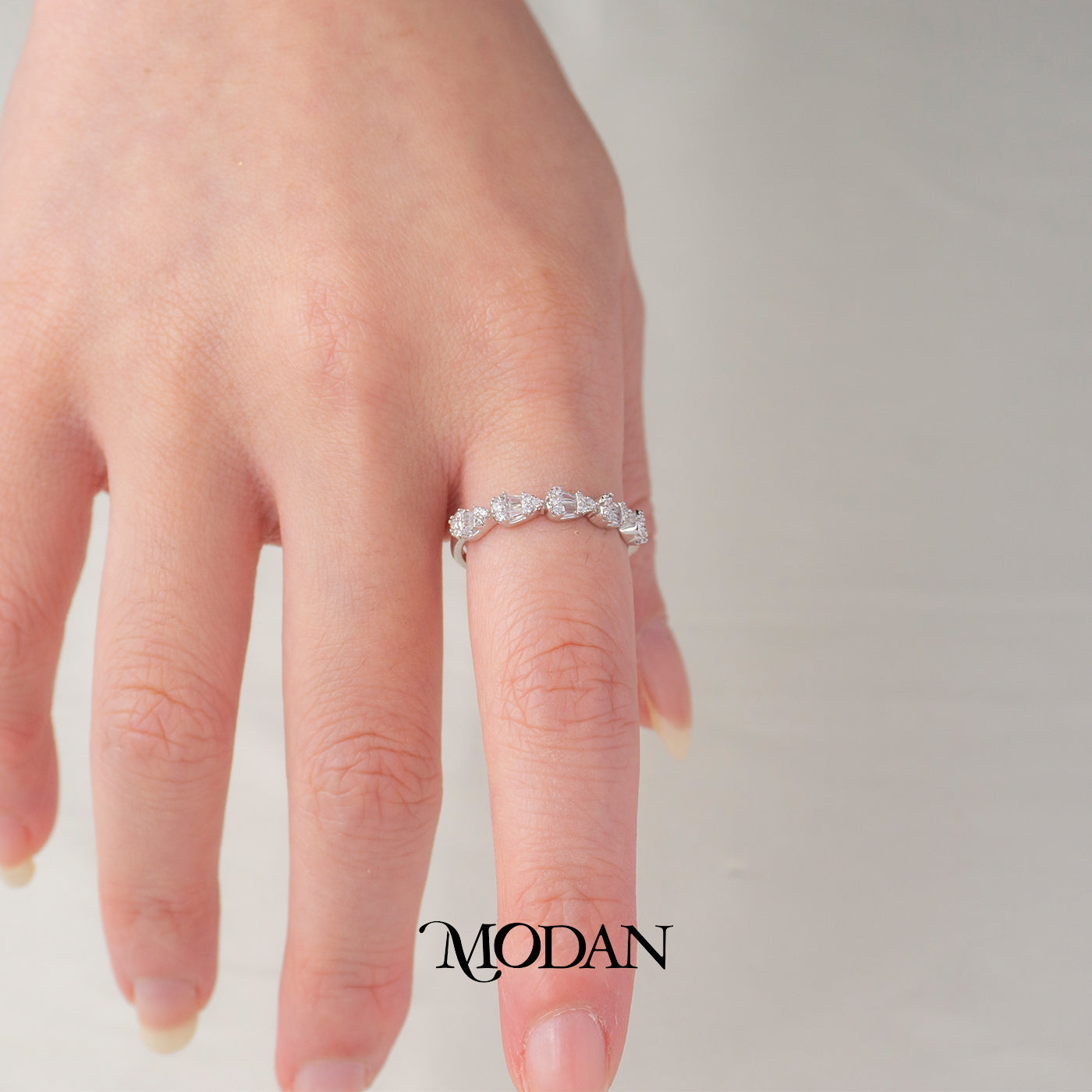 Dainty White Stackable Ring Cincin Tumpuk Simple Hypoallergenic Gold Plated