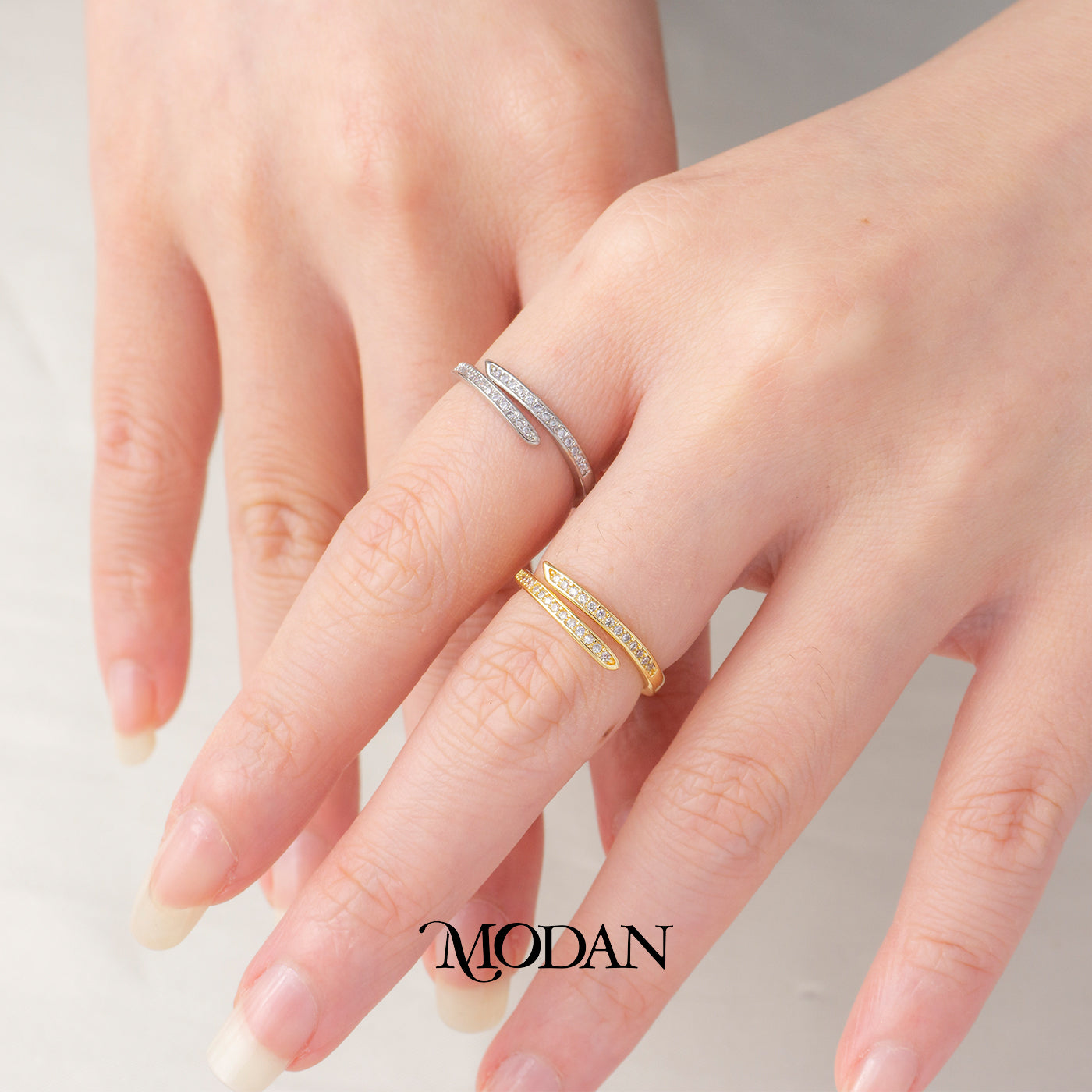 Minimalist Spiral Adjustable Wrap Ring Cincin Lilit Terbuka Hypoallergenic Gold Plated