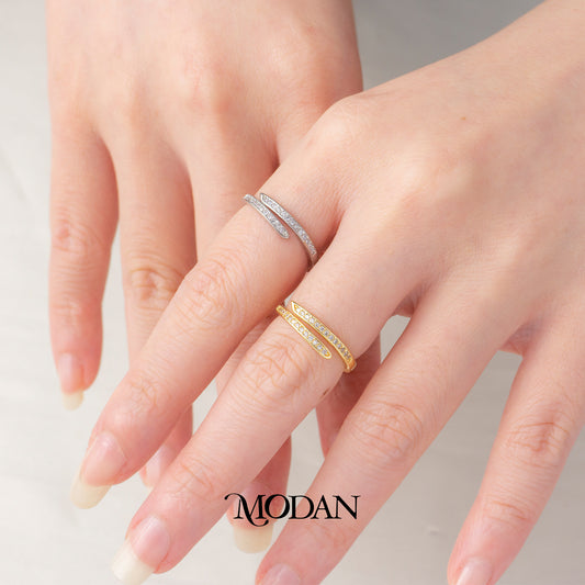 Minimalist Spiral Adjustable Wrap Ring Cincin Lilit Terbuka Hypoallergenic Gold Plated