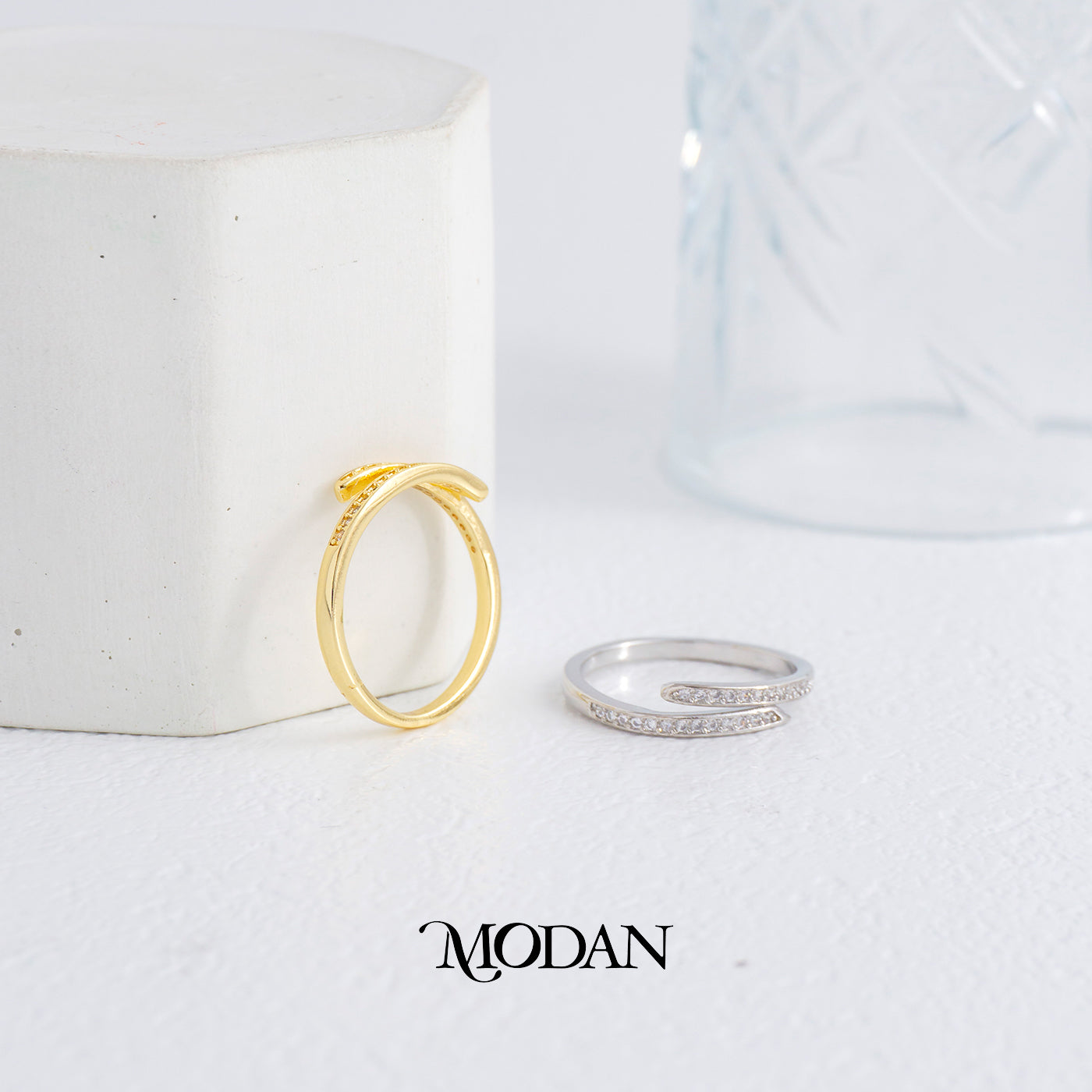 Minimalist Spiral Adjustable Wrap Ring Cincin Lilit Terbuka Hypoallergenic Gold Plated