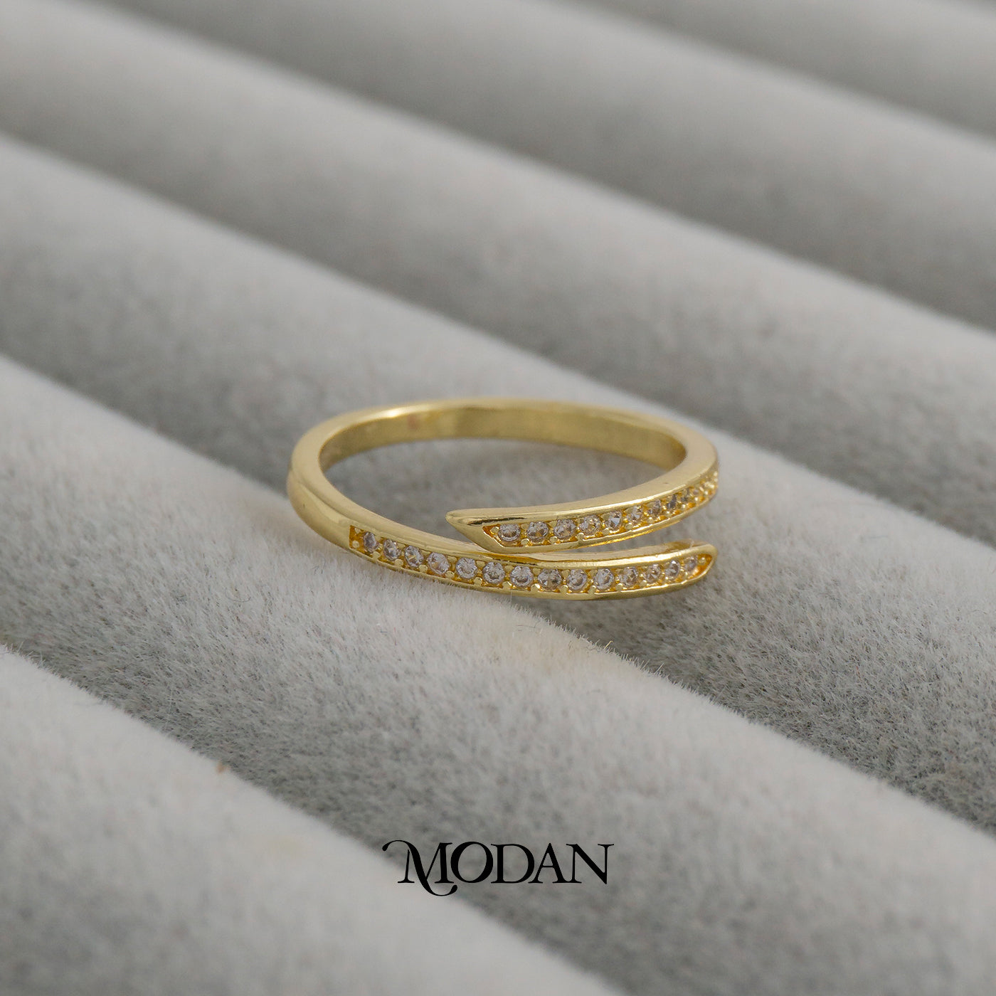 Minimalist Spiral Adjustable Wrap Ring Cincin Lilit Terbuka Hypoallergenic Gold Plated