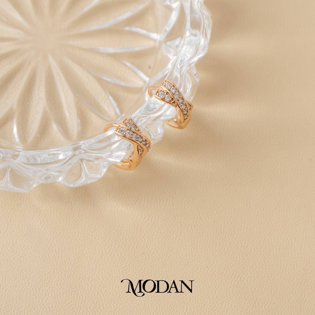 (11mm) Sparkling Rosegold Cross X Mini Huggies Hoop Earrings Anting Simple Hypoallergenic Gold Plated