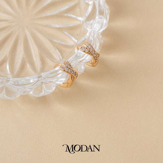 (11mm) Sparkling Rosegold Cross X Mini Huggies Hoop Earrings Anting Simple Hypoallergenic Gold Plated