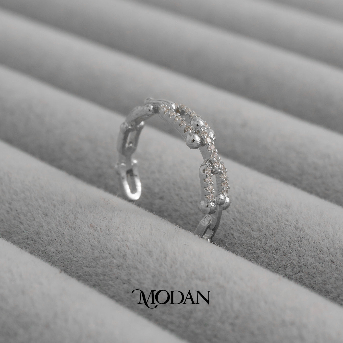Interlocking Cable Chain Ring Cincin Sambungan Rantai Hypoallergenic Gold Plated