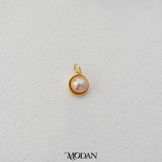 Simple Pink Pearl Charm DIY Charm Liontin Mutiara Hypoallergenic Gold Filled