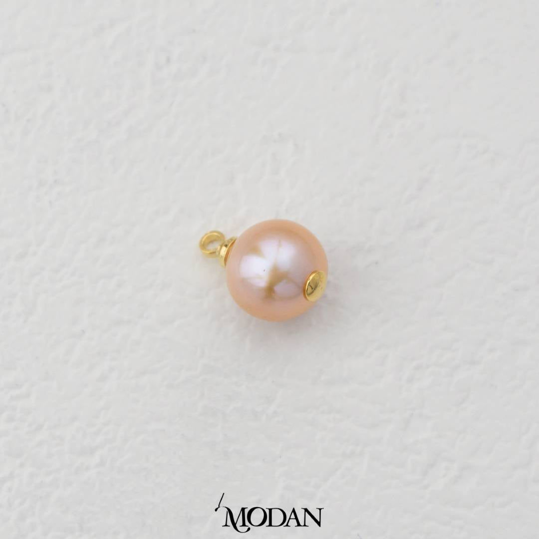 White Pink Freshwater Pearl Charm DIY Charm Liontin Mutiara Hypoallergenic Gold Filled