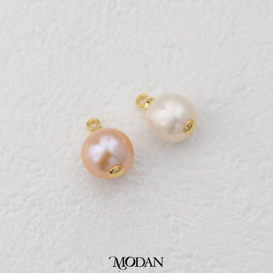 White Pink Freshwater Pearl Charm DIY Charm Liontin Mutiara Hypoallergenic Gold Filled
