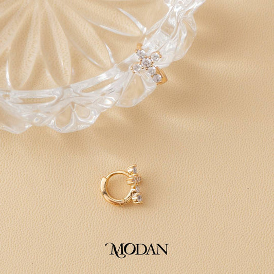 (10mm) Sparkling Rosegold Religious Cross Hoop Earrings Anting Salib Hypoallergenic Gold Plated