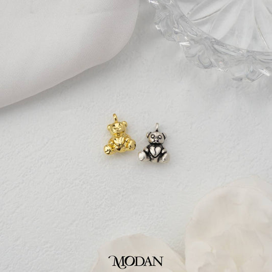 Teddy Bear Charm DIY Charm Liontin Anak Beruang Hypoallergenic Gold Filled