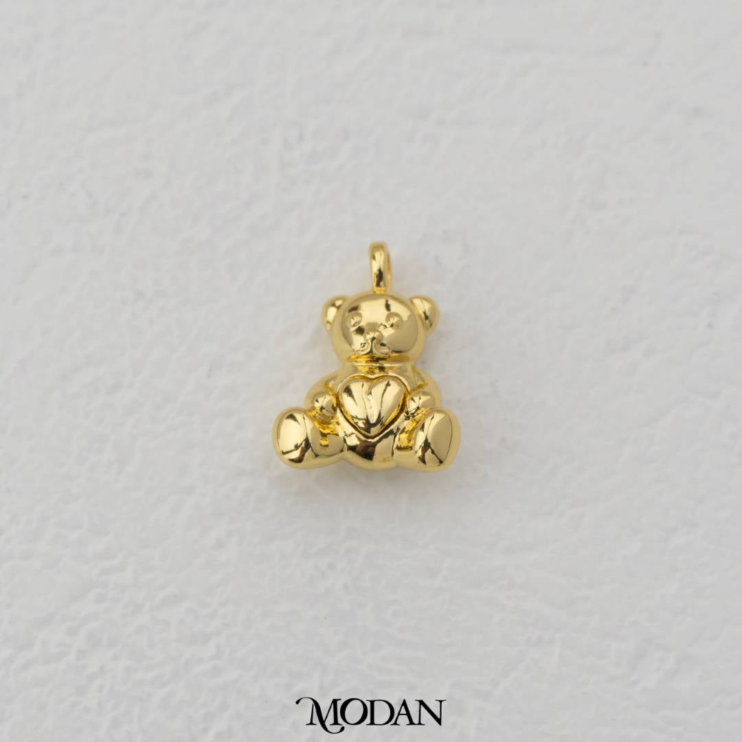 Teddy Bear Charm DIY Charm Liontin Anak Beruang Hypoallergenic Gold Filled