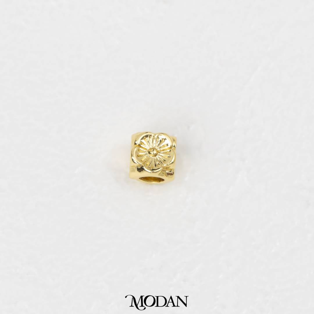Flower Square DIY Beads Liontin Manik Bunga Kotak Hypoallergenic Gold Filled