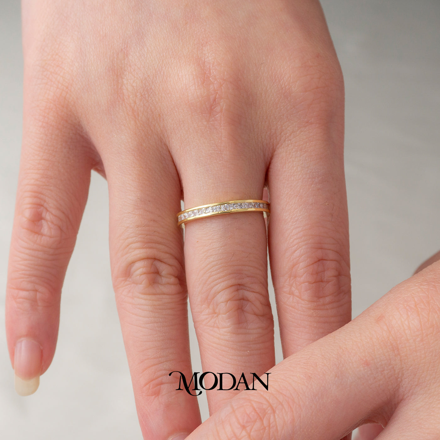 Classic Wedding Band Ring Cincin Klasik Elegan Hypoallergenic Gold Plated