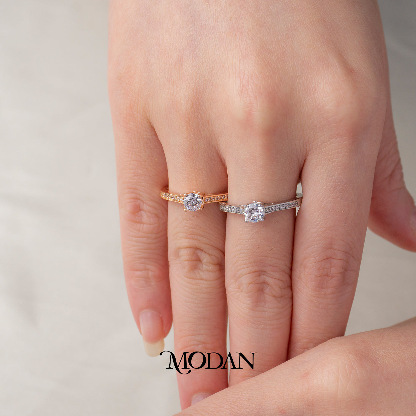 Classic Moissanate Wedding Ring Cincin Kawin Klasik Zirconia Hypoallergenic Gold Plated