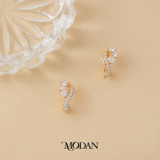 (15mm) Sparkling Ellips Hoop Earrings Anting Elegan Hypoallergenic Gold Plated