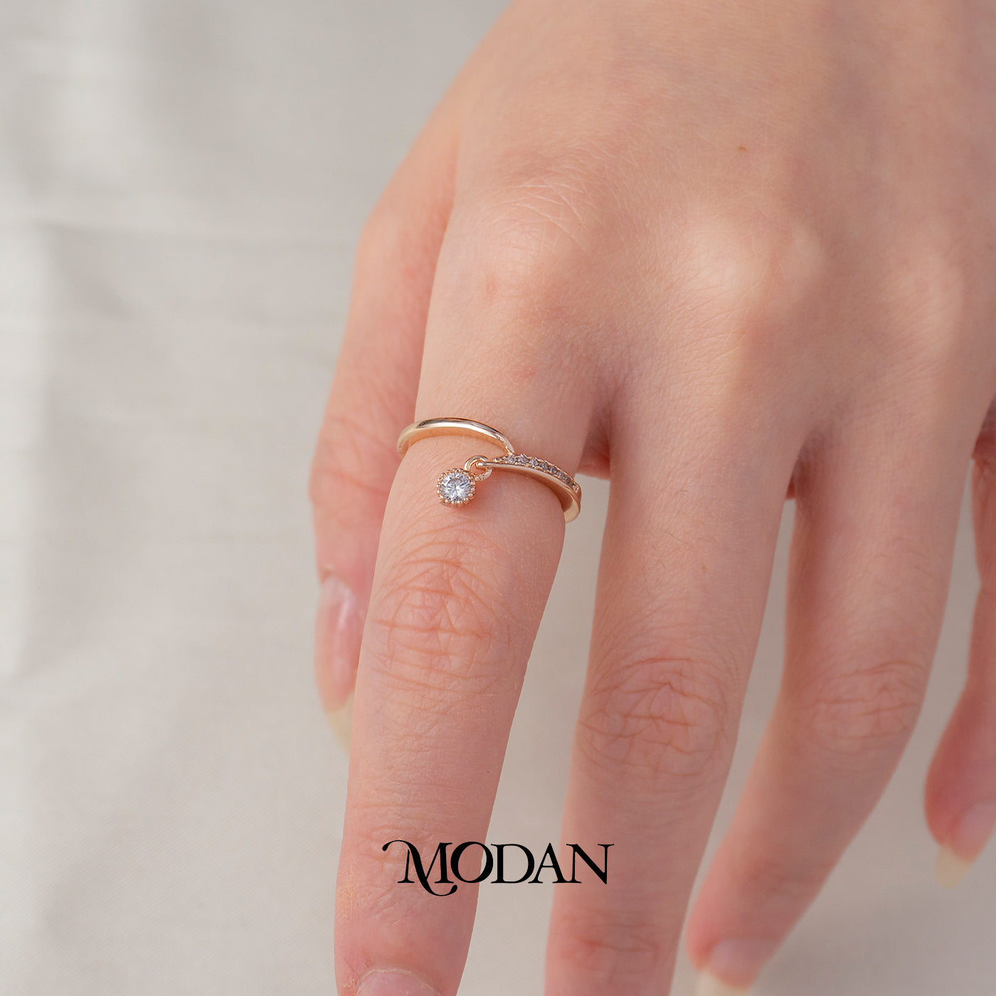 Minimalist Dangle Ring Cincin Gantung Minimalis Hypoallergenic Gold Plated