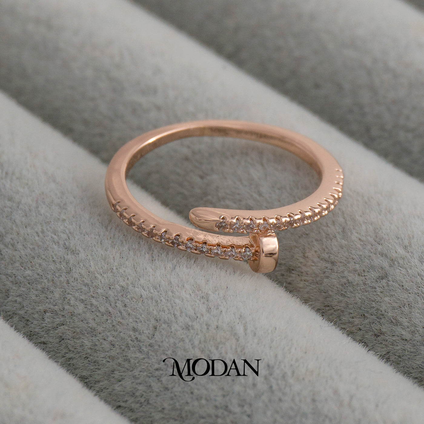 Rosegold Luxury Nail Ring Cincin Paku Elegant Hypoallergenic Gold Plated