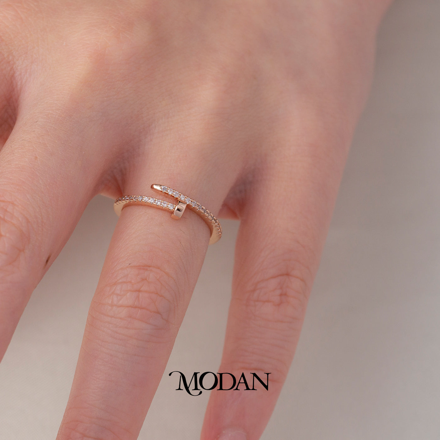 Rosegold Luxury Nail Ring Cincin Paku Elegant Hypoallergenic Gold Plated