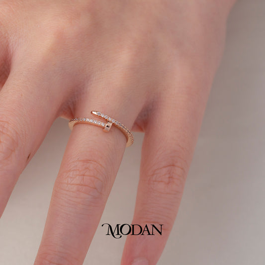 Rosegold Luxury Nail Ring Cincin Paku Elegant Hypoallergenic Gold Plated