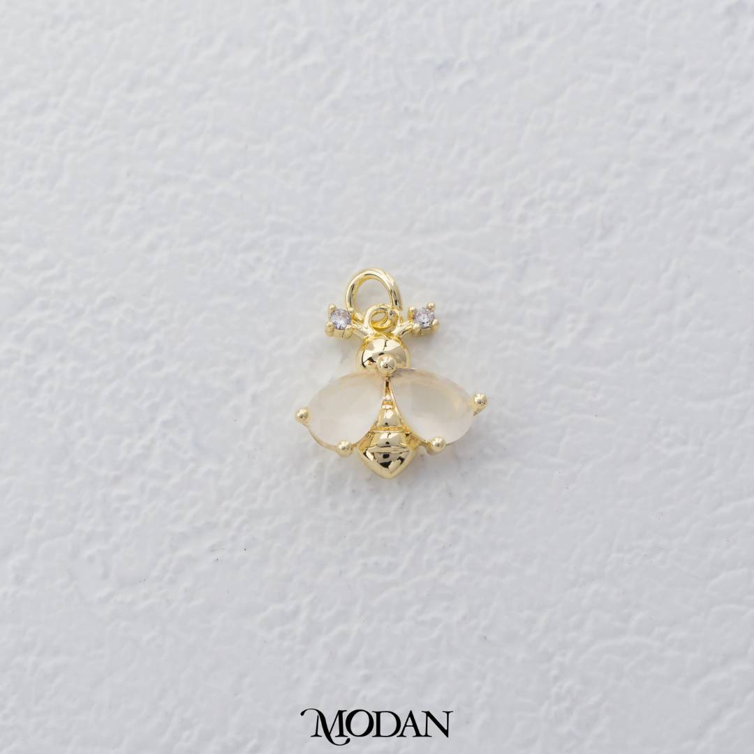 Mini Colorful Queen Bee Charm DIY Charm Liontin Lebah Hypoallergenic Gold Filled