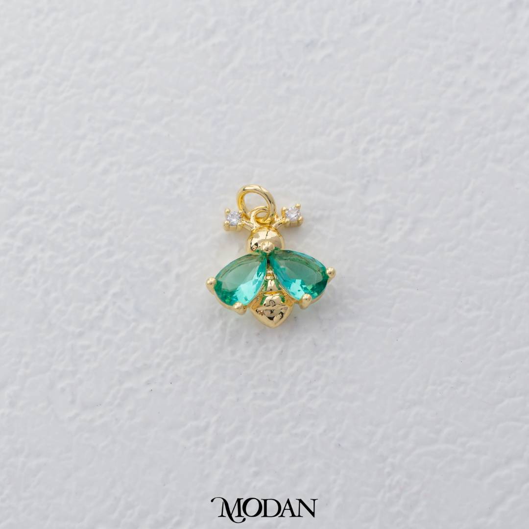 Mini Colorful Queen Bee Charm DIY Charm Liontin Lebah Hypoallergenic Gold Filled