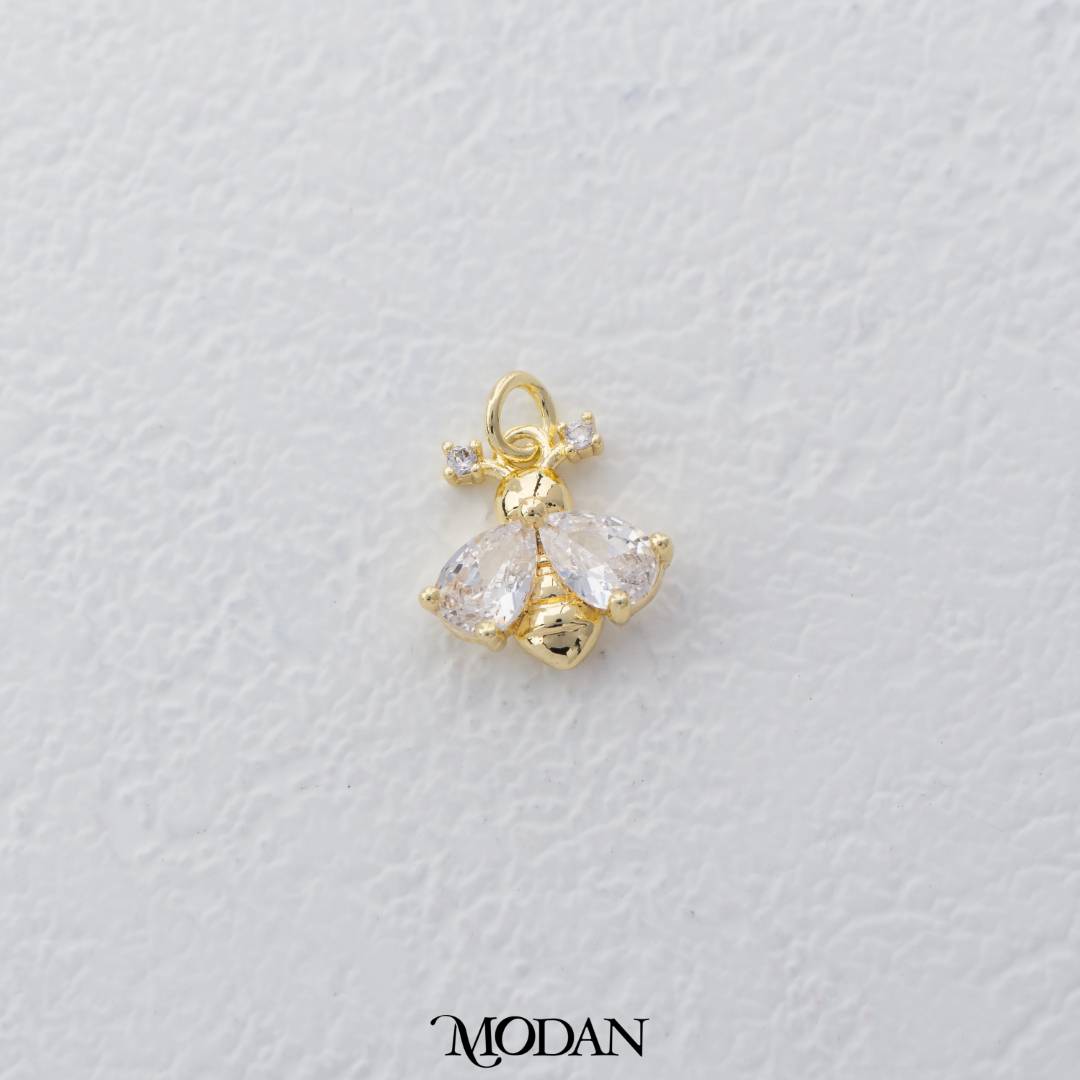 Mini Colorful Queen Bee Charm DIY Charm Liontin Lebah Hypoallergenic Gold Filled