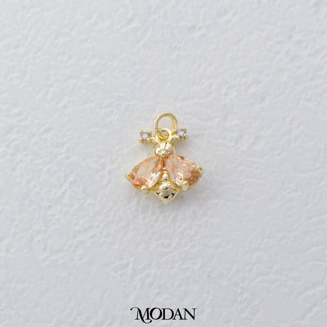 Mini Colorful Queen Bee Charm DIY Charm Liontin Lebah Hypoallergenic Gold Filled