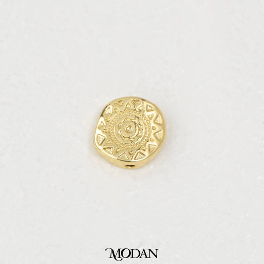 Vintage Geometric Sun DIY Beads Manik Liontin Matahari Bulat Hypoallergenic Gold Filled