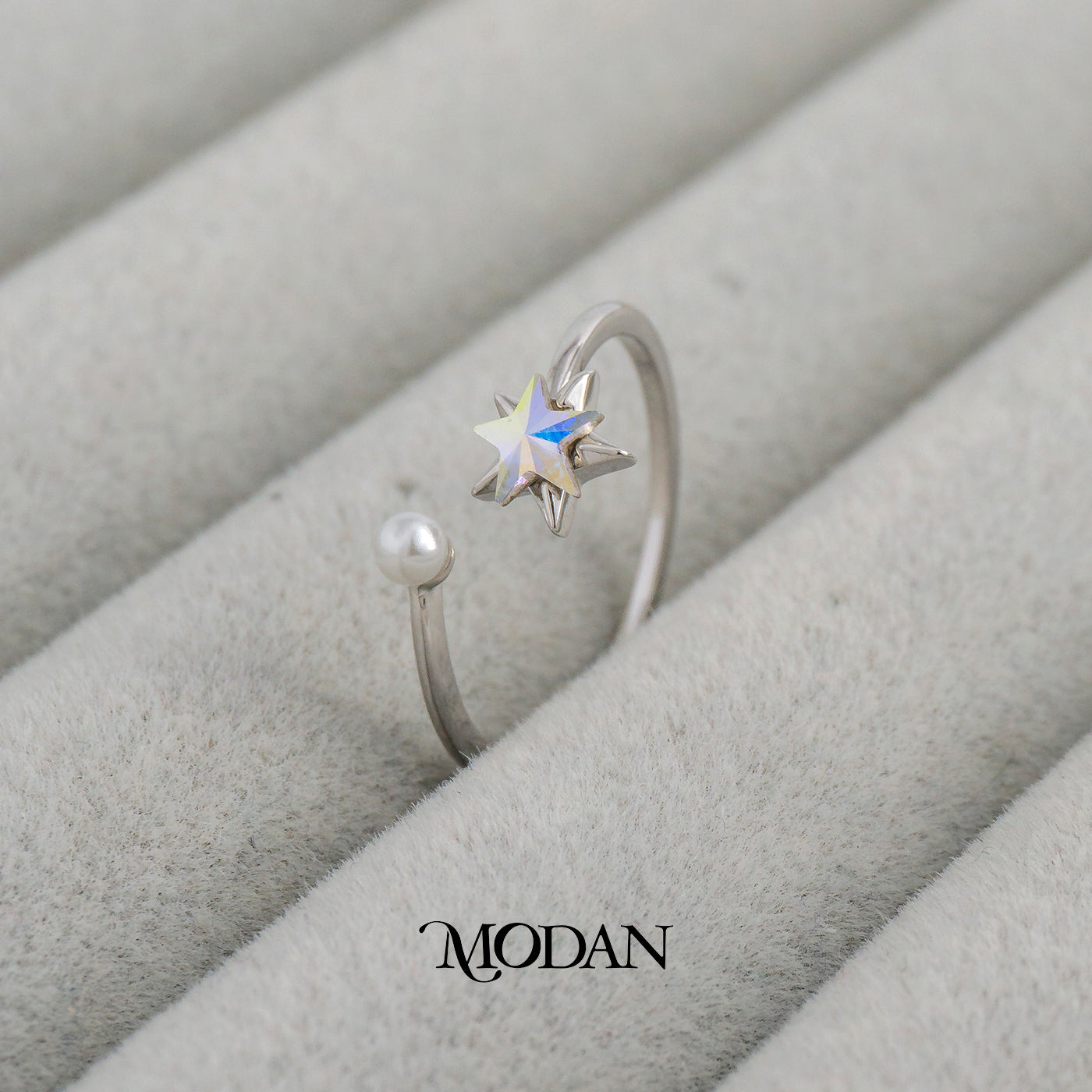 Celestial Star Pearl Open Adjustable Ring Cincin Bintang Mutiara Hypoallergenic Gold Plated