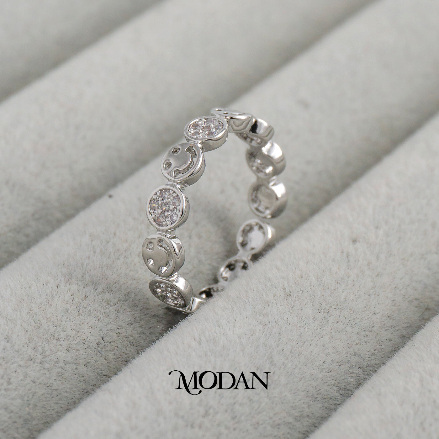 Sparkling Bubble Smiley Emoji Ring Cincin Emoji Senyum Hypoallergenic Gold Plated