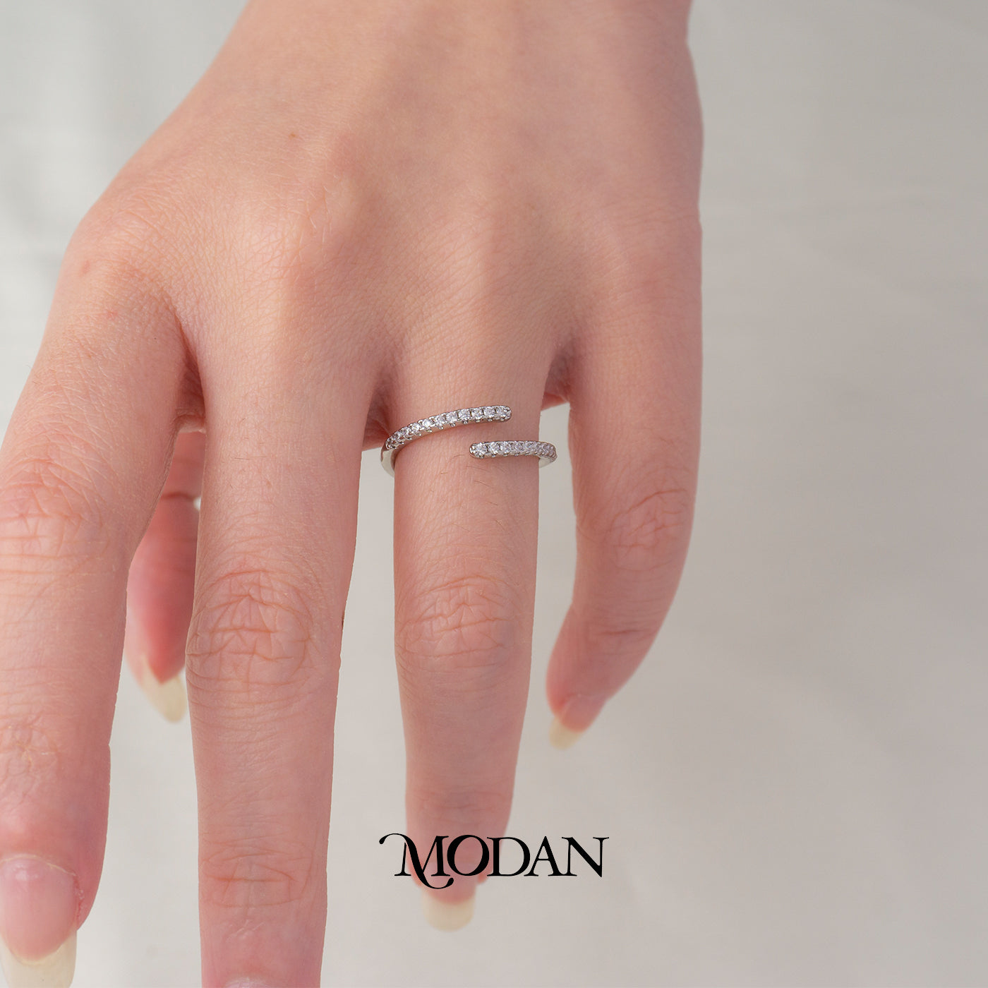 Elegant Double Layer Bypass Ring Cincin Spiral Dua Baris Lapis Hypoallergenic Gold Plated