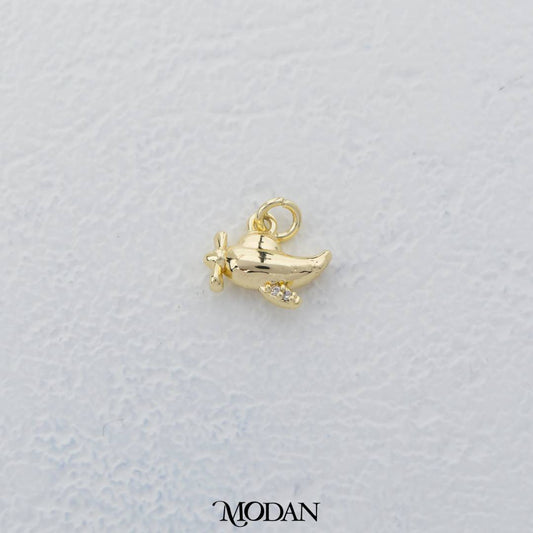 Mini Airplane Charm DIY Charm Liontin Pesawat Sayap Hypoallergenic Gold Filled