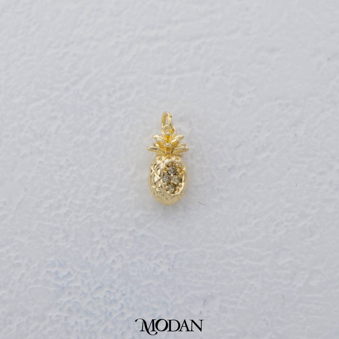 Simple Mini Pineapple Charm DIY Charm Liontin Buah Nanas Hypoallergenic Gold Filled