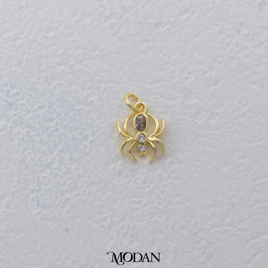 Mini Spider Zirconia DIY Charm Liontin Laba - Laba Hypoallergenic Gold Filled