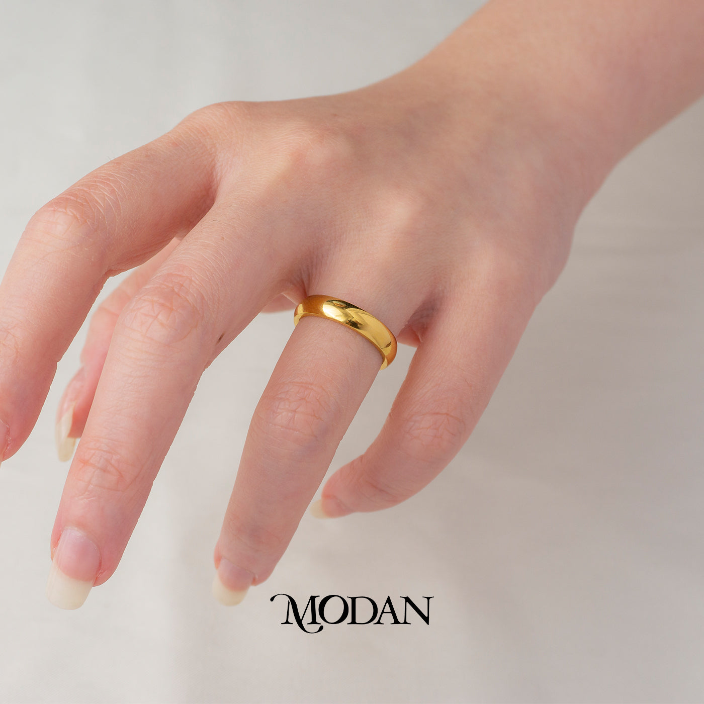 Basic Dome Band Ring Cincin Polos Tunangan Tebal Hypoallergenic Stainless Steel