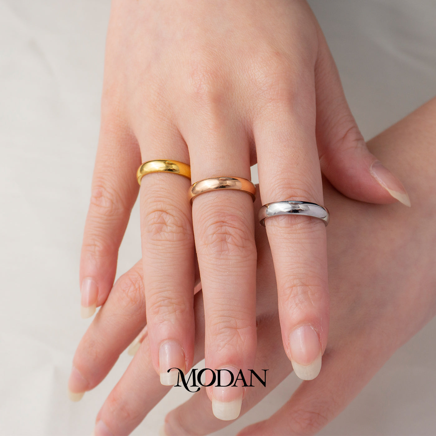 Basic Dome Band Ring Cincin Polos Tunangan Tebal Hypoallergenic Stainless Steel