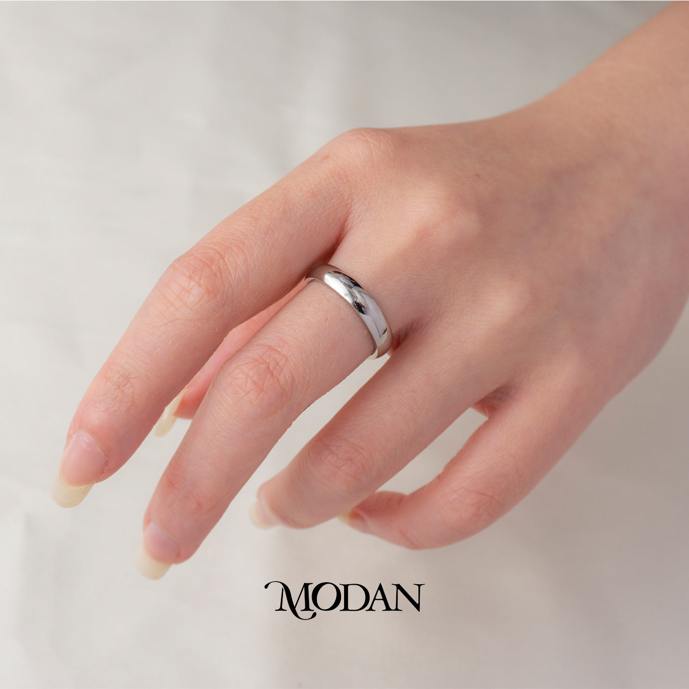 Basic Dome Band Ring Cincin Polos Tunangan Tebal Hypoallergenic Stainless Steel