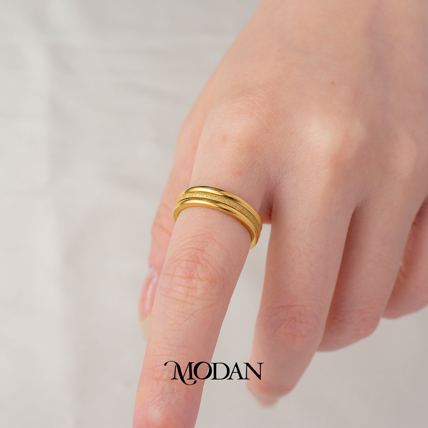 (1 Set isi 3) Minimalist Stacked Ring Cincin Tumpuk 3 Lapis Hypoallergenic Stainless Steel
