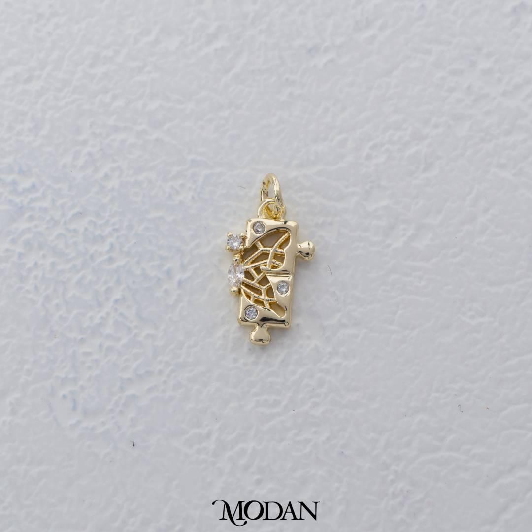 Mini Dainty Patterned Charm DIY Charm Liontin Abstrak Hypoallergenic Gold Filled