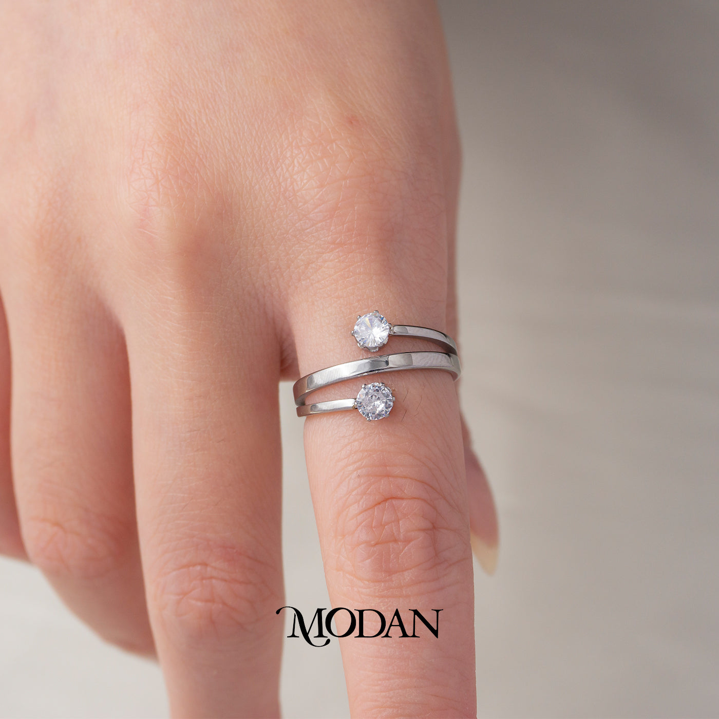 Double Layer Spiral Ring Cincin 2 Layer Lilit Hypoallergenic Stainless Steel