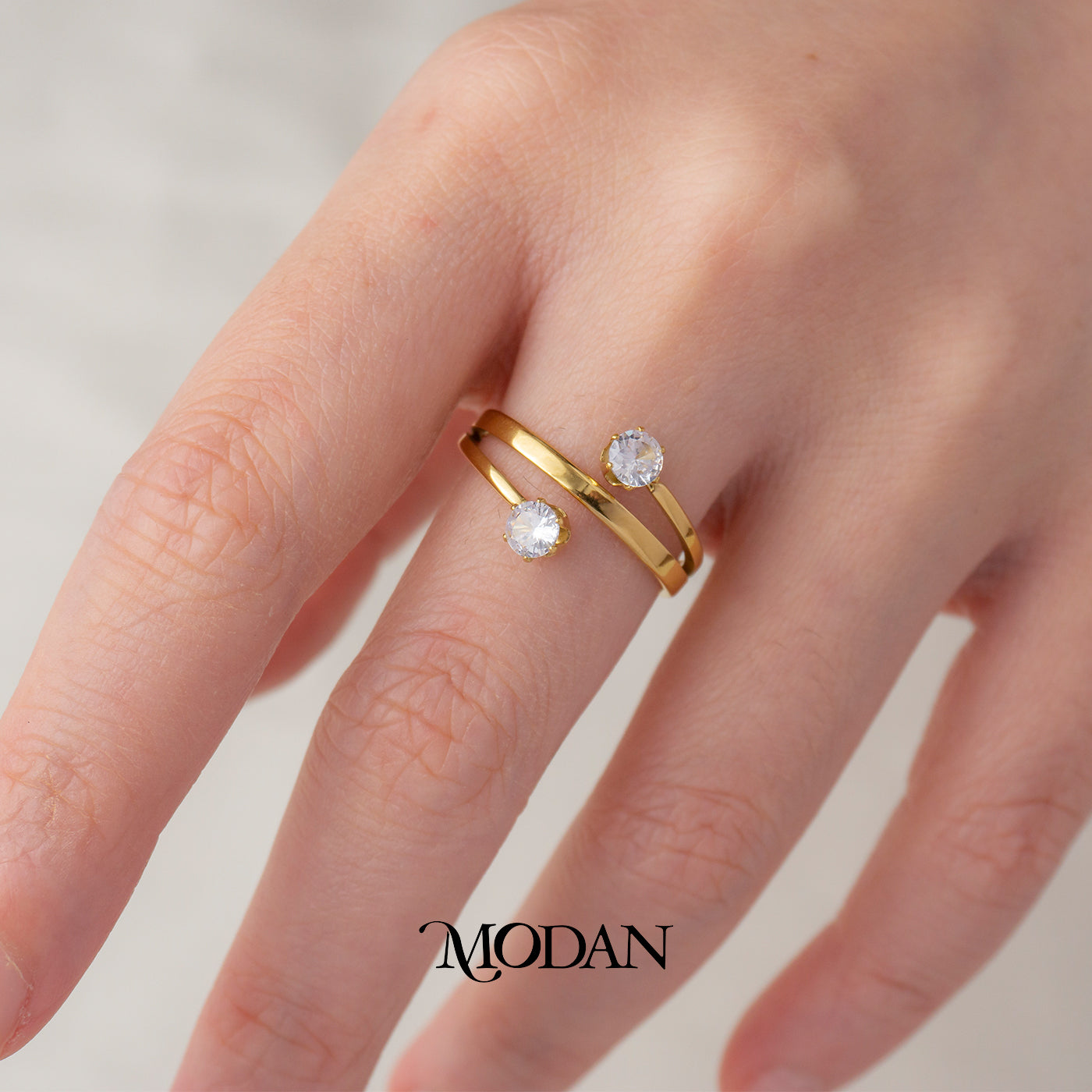 Double Layer Spiral Ring Cincin 2 Layer Lilit Hypoallergenic Stainless Steel