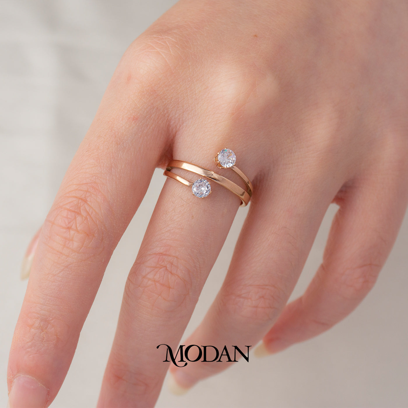 Double Layer Spiral Ring Cincin 2 Layer Lilit Hypoallergenic Stainless Steel