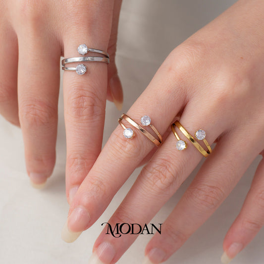 Double Layer Spiral Ring Cincin 2 Layer Lilit Hypoallergenic Stainless Steel