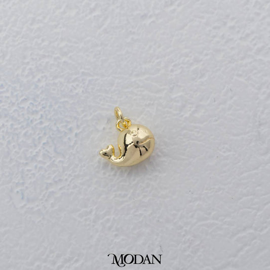 Mini Plain Whale Charm DIY Charm Liontin Paus Polos Hypoallergenic Gold Filled