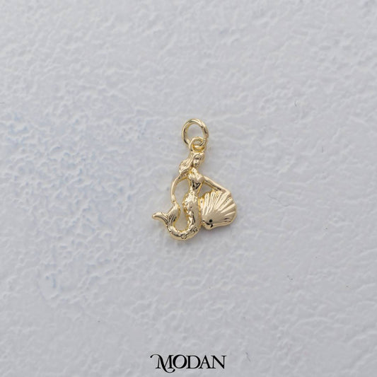 Mini Plain Little Mermaid Charm DIY Charm Liontin Putri Duyung Kecil Polos Hypoallergenic Gold Filled