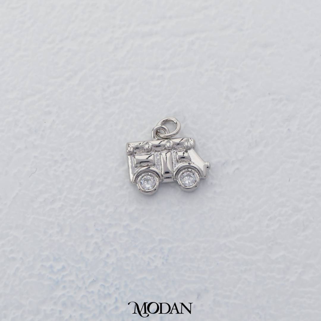 Minibus Car Charm DIY Charm Liontin Bentuk Bus Hypoallergenic Gold Filled