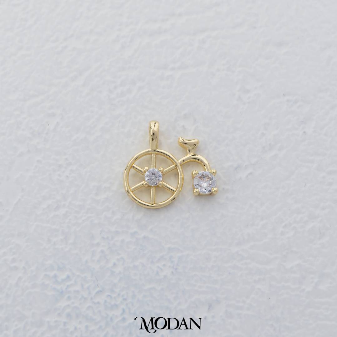 Old Fashioned Bicycle Charm DIY Charm Liontin Bentuk Sepeda Hypoallergenic Gold Filled