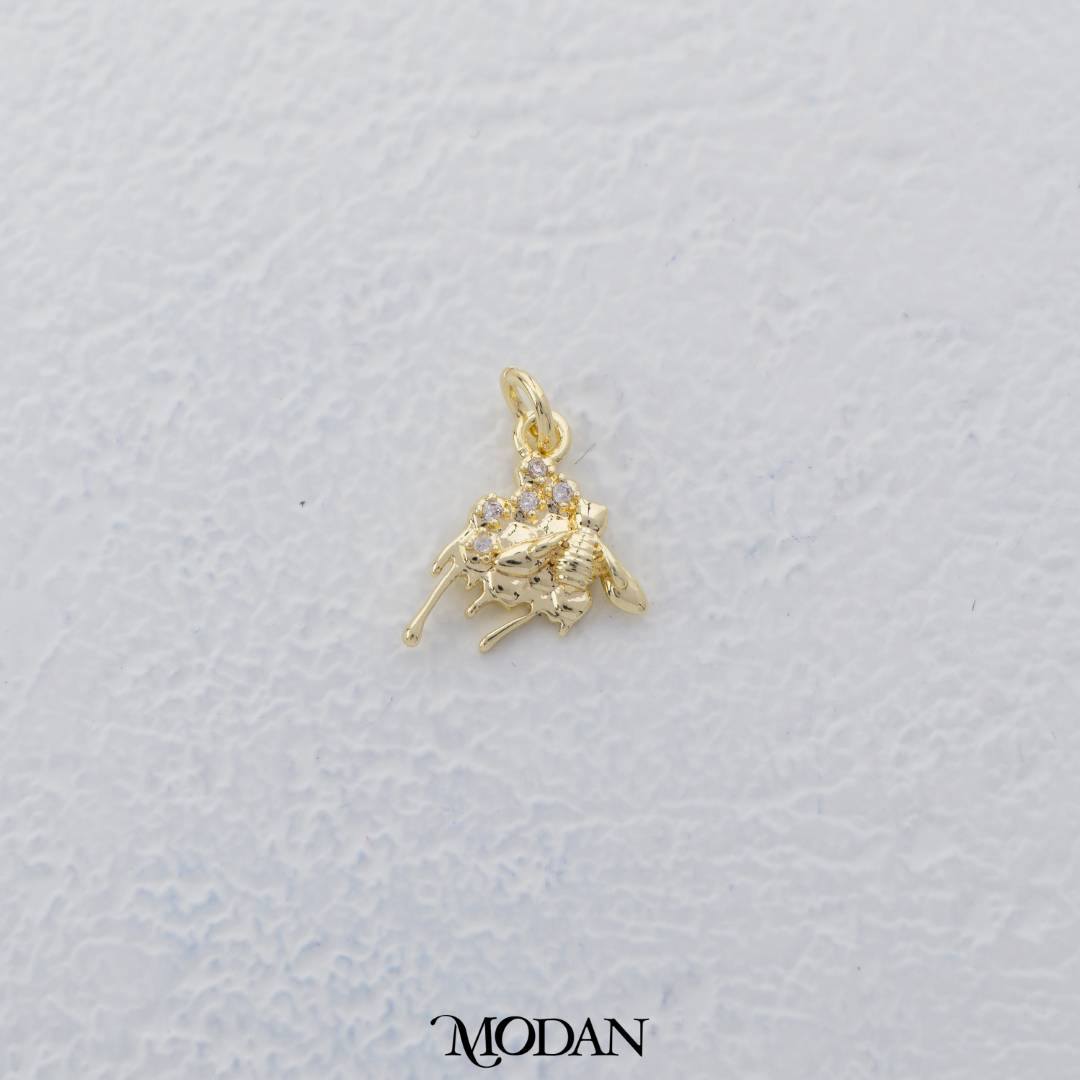 Mini Honey Bee Animal Charm DIY Charm Liontin Lebah Madu Hypoallergenic Gold Filled