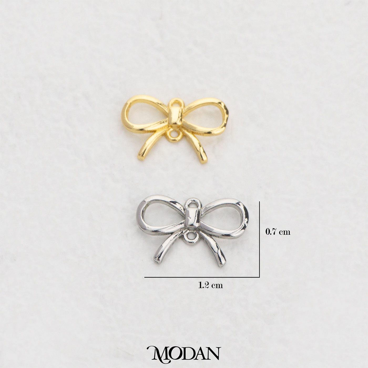 Mini Dainty Plain Ribbon Bow Charm DIY Charm Liontin Pita Kecil Hypoallergenic Gold Filled
