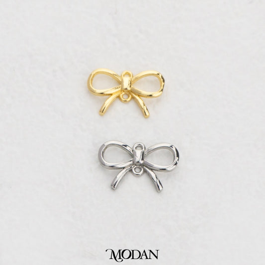 Mini Dainty Plain Ribbon Bow Charm DIY Charm Liontin Pita Kecil Hypoallergenic Gold Filled